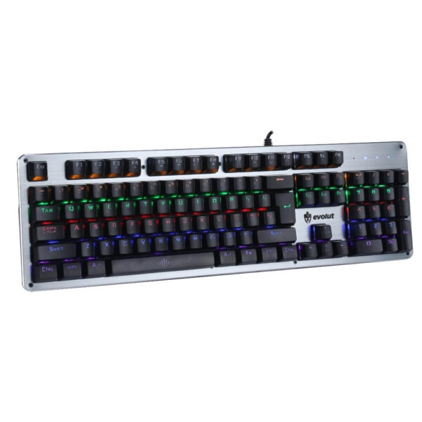 TECLADO GAMER MECÂNICO EVOLUT BLACKSMITH EG-208 ACABAMENTO EM METAL
