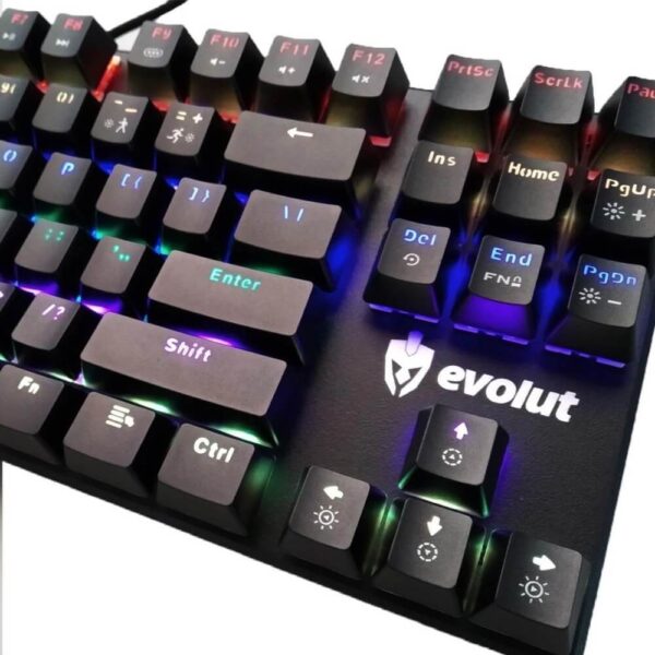 TECLADO GAMER MECÂNICO EVOLUT SHODAN EG-203 RGB SWITCH RED - Imagem 2