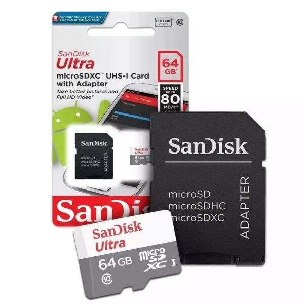 CARTÃO DE MEMÓRIA SANDISK MICRO SD 64GB CLASSE 10 - Imagem 2