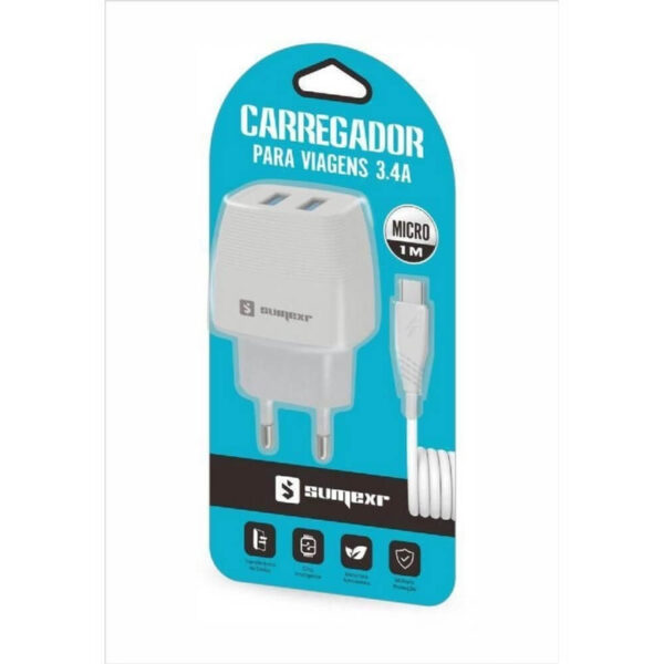 CARREGADOR + CABO V8 ANDROID SX-F15V8