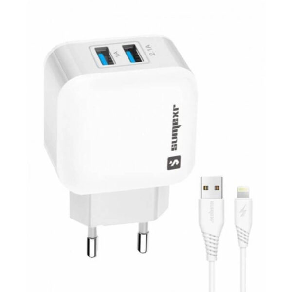 CARREGADOR 2 SAÍDAS USB + CABO LIGHTNING SX-F12i6 - Imagem 2
