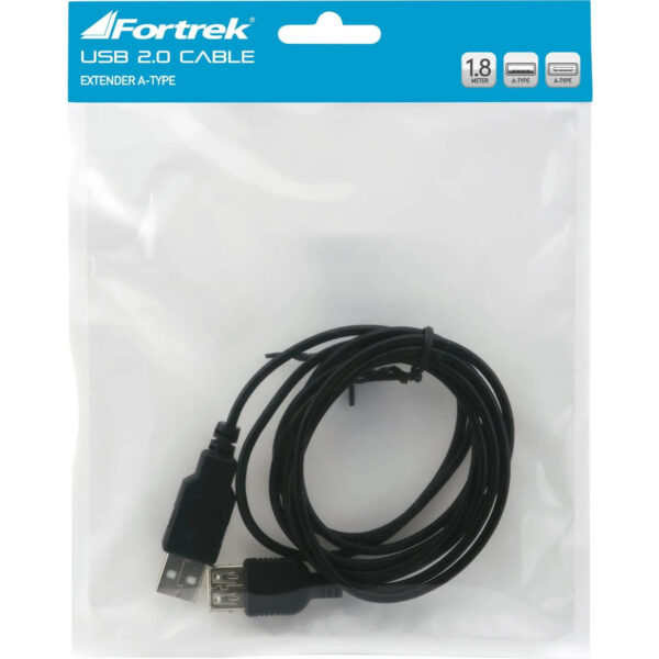 CABO EXTENSOR USB 2.0 A MACHO X FEMEA1,8M USM-101 PRETO FORTREK - Imagem 2