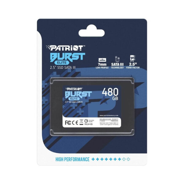 SSD Patriot Burst Elite 480GB, 2.5´, SATA III, Leitura: 450MB/s e Gravação: 320MB/s - PBE480GS25SSDR - Imagem 2