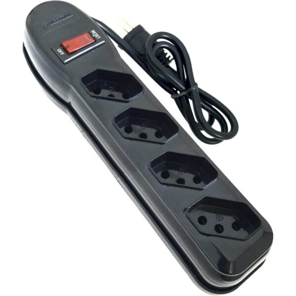 Filtro de Linha 4 Tomadas Circuit Breaker Preto